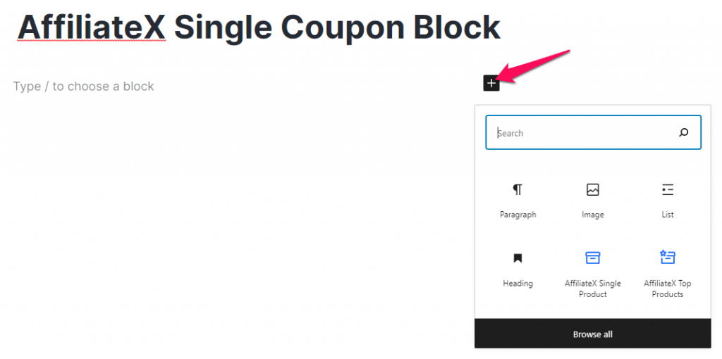 How to add the AffiliateX Single Coupon block