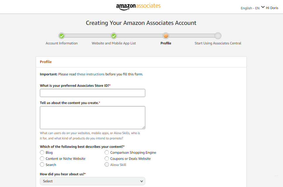 How to Sign up on Amazon Affiliate program