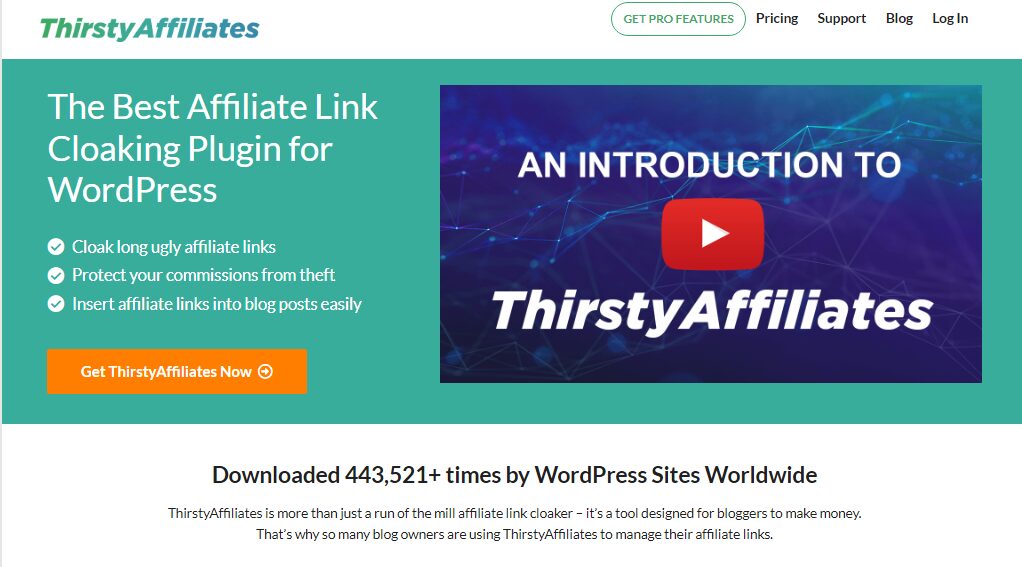 Thirstyaffiliates WordPress plugin for affiliate marketing