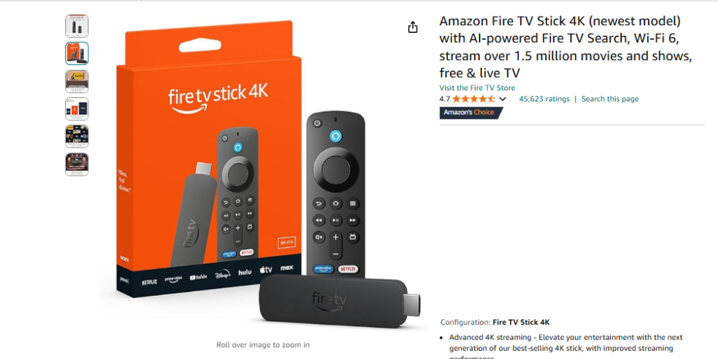 Amazon Fire TV Stick 4k