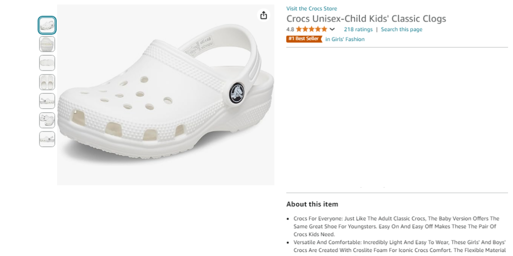 Crocs: one of the Top 10 Best Selling Products on Amazon in 2025