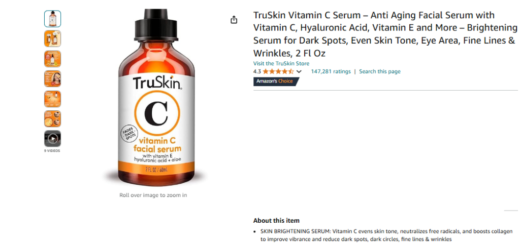 TruSkin Vitamin C Serum: Top 10 Best Selling Products on Amazon in 2025