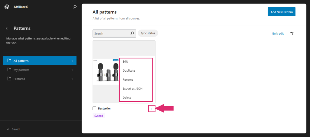 How to manage patterns