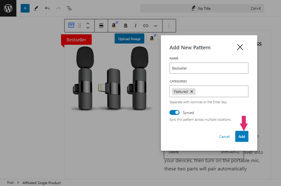 How to create a reusable AffiliateX block