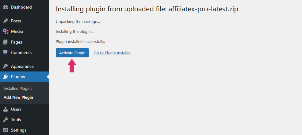 How to install  AffiliateX Pro