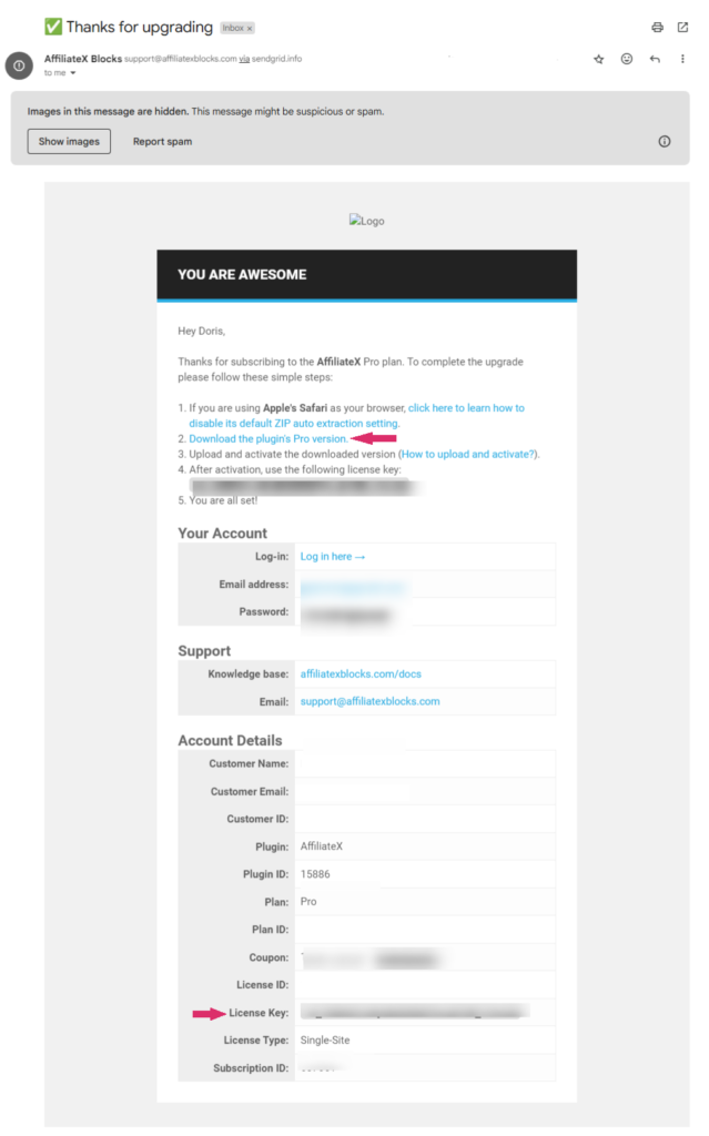 Where to Find Your License Key & Plugins Files in Your Email