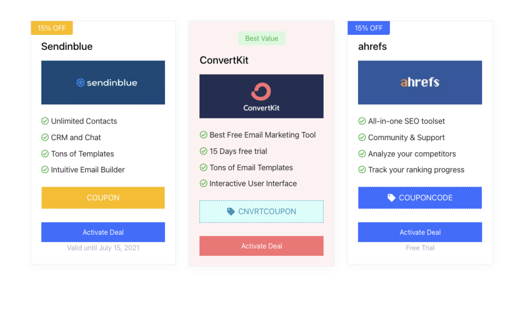 AffiliateX Coupon Grid block sample