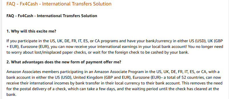 Amazon payment policy snapshot