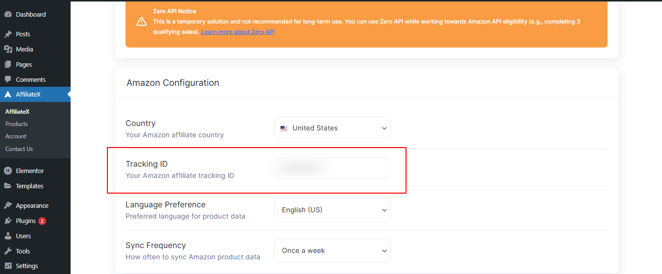 AffiliateX Zero API Integration