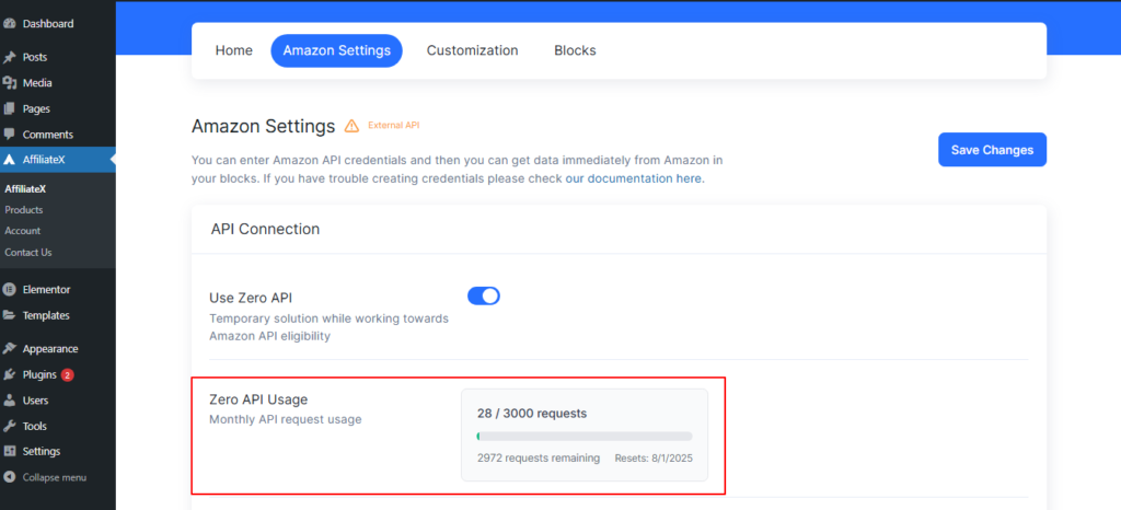 AffiliateX Zero API Integration