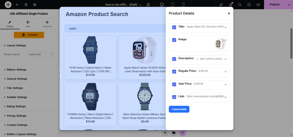 How to use Amazon Product Advertising API with AffiliateX Pro in Elementor