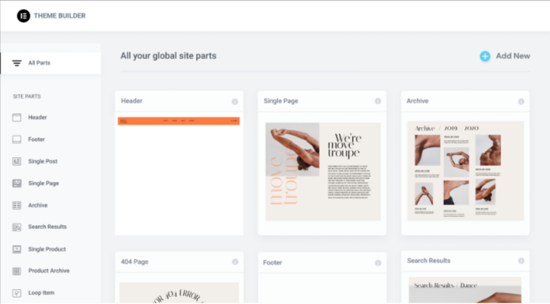 Wordpress-Theme-Builder Design Generator by Elementor