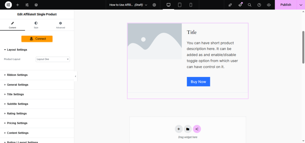 How to use Amazon API with Elementor