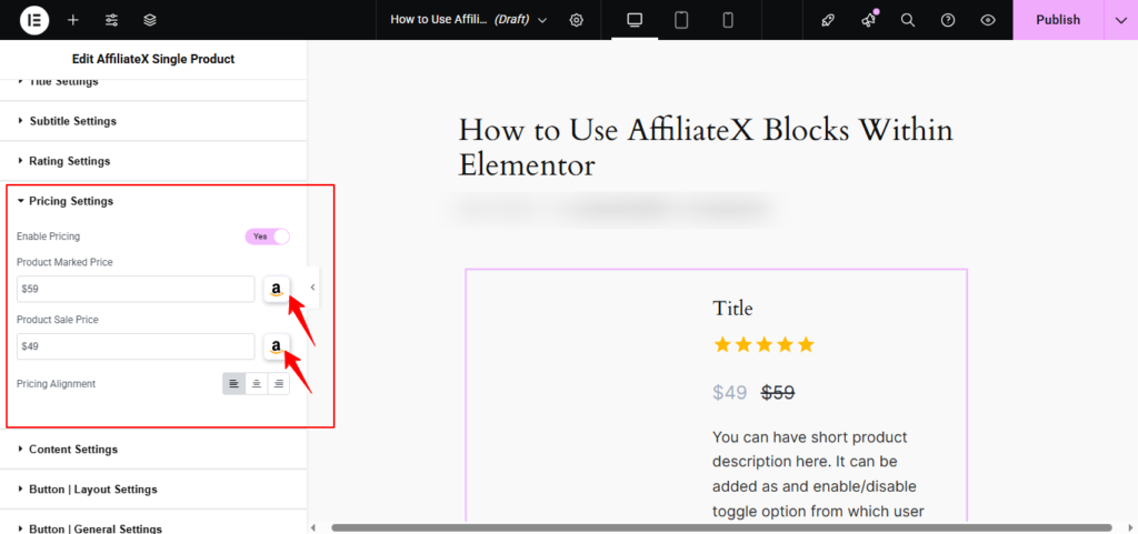 How to use Amazon API with Elementor
