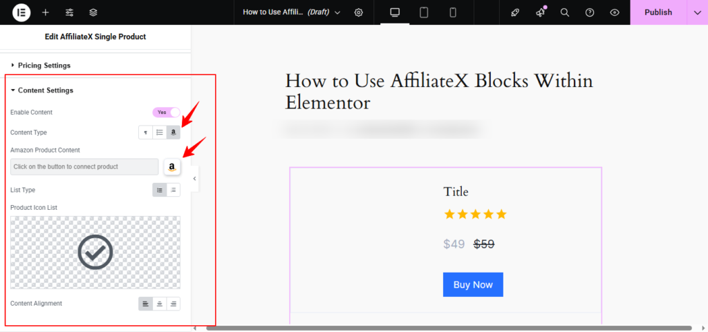 How to use Amazon API with Elementor