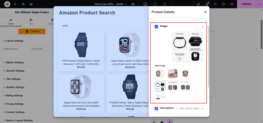 How to use Amazon API with Elementor