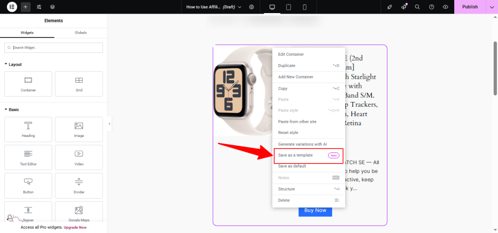 How to create AffiliateX block template