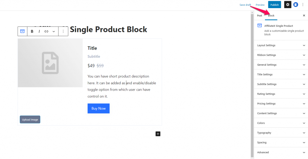 AffiliateX Single Product