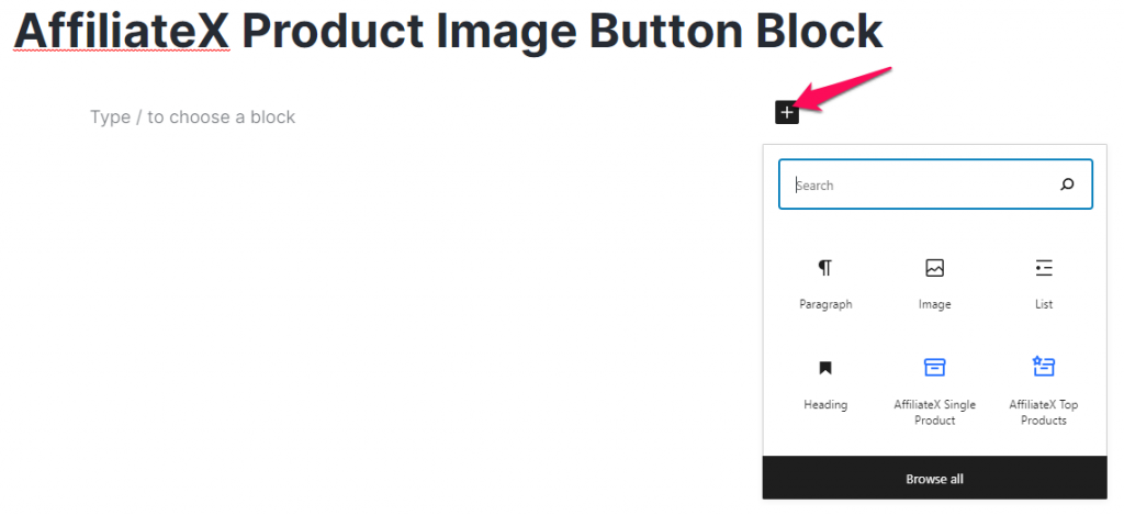 AffiliateX Product Image Button