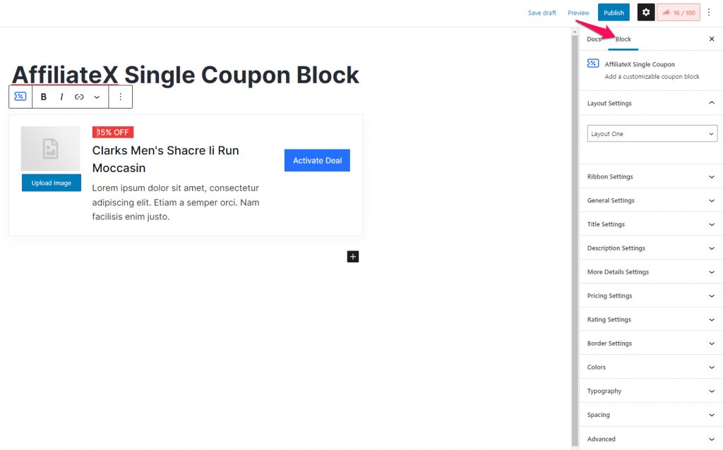 AffiliateX Single Coupon