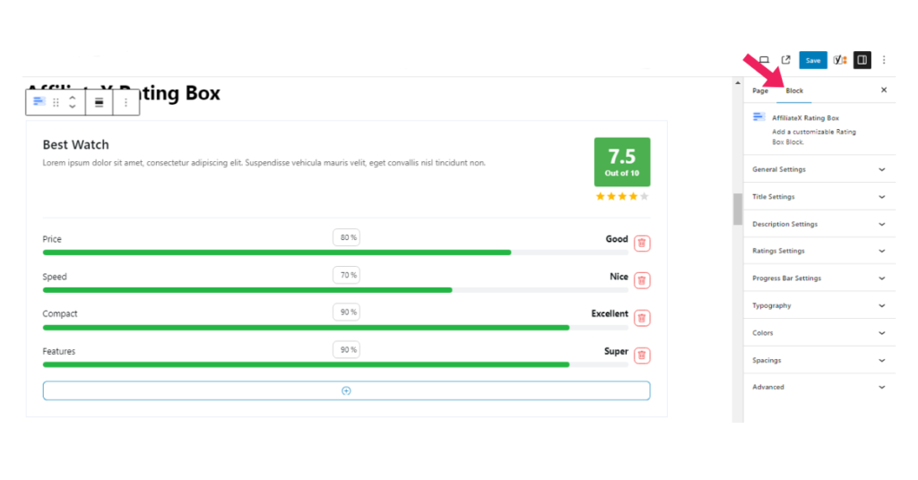 AffiliateX Rating Box