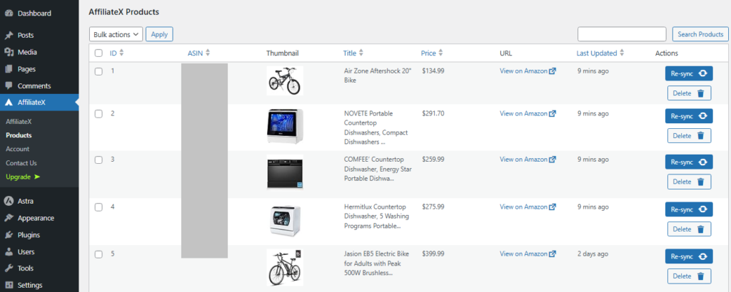 How to Manage Your AffiliateX Products