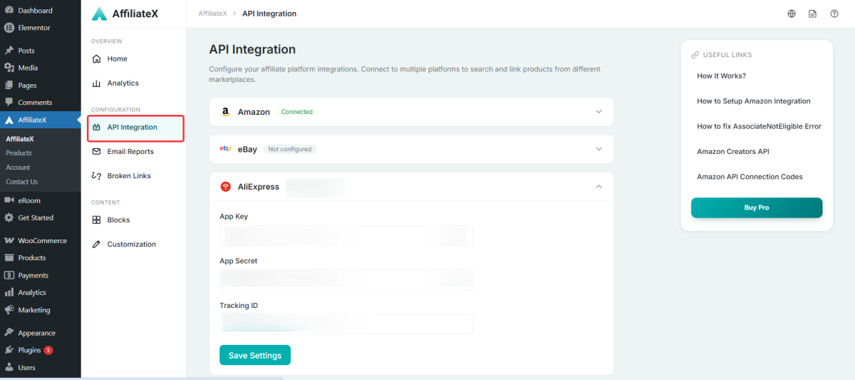 AffiliateX AliExpress Integration