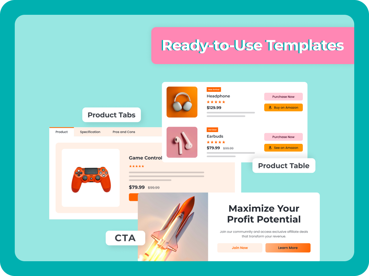 AffiliateX Ready-to-use Templates
