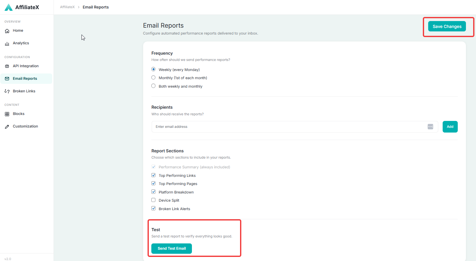 How to Get AffiliateX Email Reports