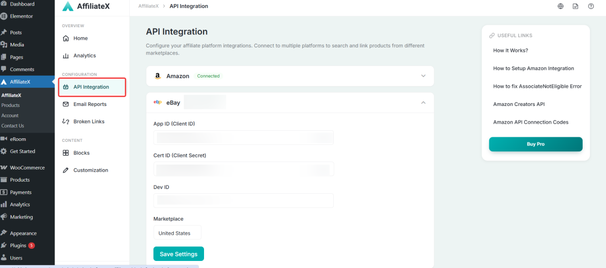 AffiliateX eBay Integration