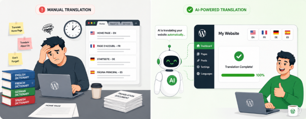 Manual Translation vs AI-powered Translation
